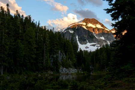 Bald Eagle Peak and Lake in Necklace Valley, Mt Baker Snoqualmie National Forest photo