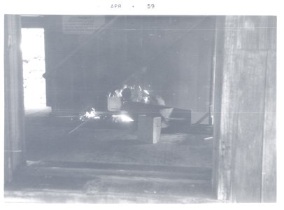 PO-40-3202- Old Denny Creek Ranger Station fire starting- April 1959