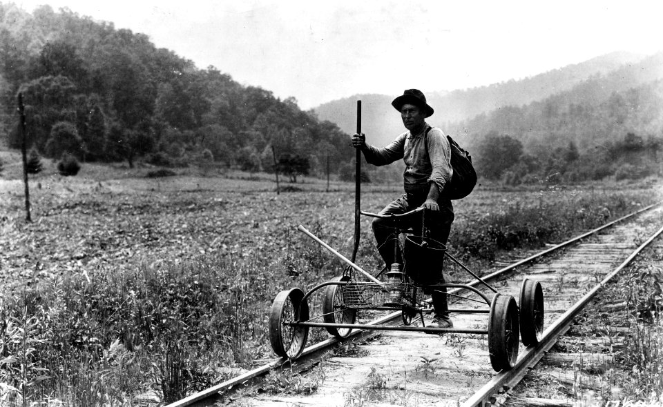 Perry Davis on Speeder Fire Patrol, Pisgah NF, NC 1923