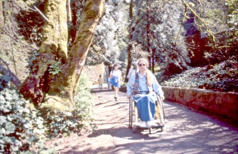 Nancy Coyote using Accessible Trail-Columbia River Gorge photo