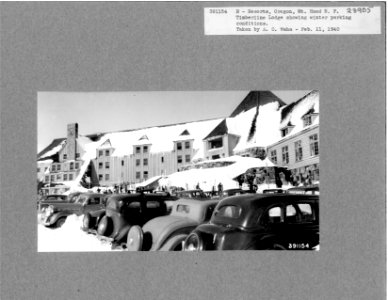 Parking in Winter at Timberline Lodge, Mt. Hood NF, OR 1940 photo