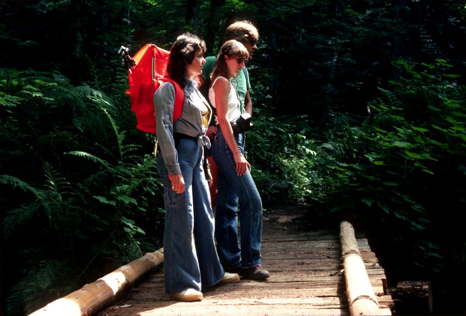 Hikers hike Salmon River trail, Mt Hood National Forest