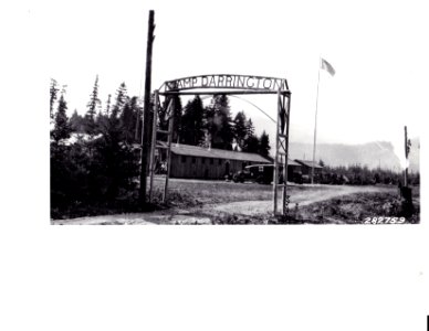 282759 Entrance to Darrington CCC Camp, Mt. Baker NF, WA 9-16-1933 photo