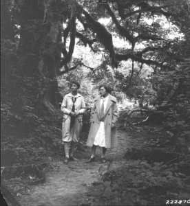 On the upper Quinault River trail. 1927 photo