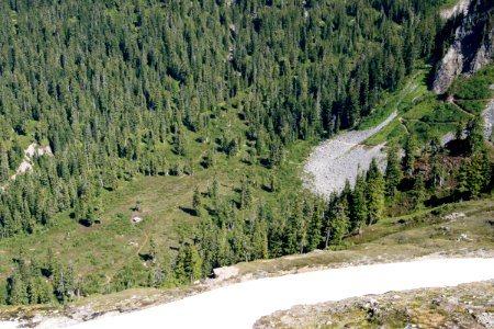 Mazama Park shelter from Park Butte Lookout photo