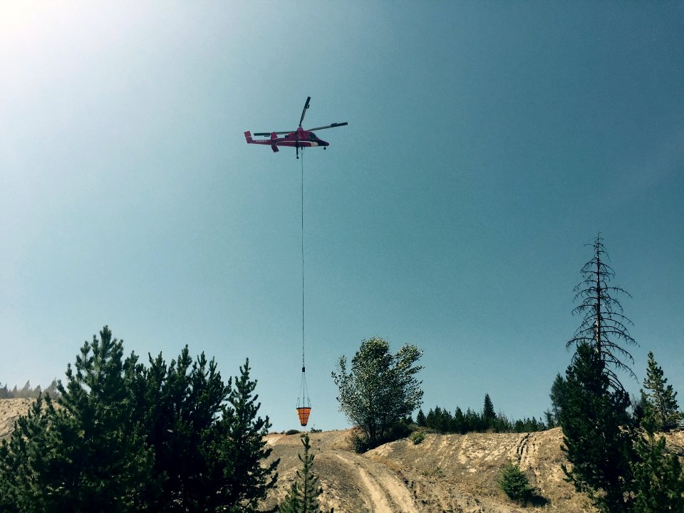Rail Fire.Aug.2016 heli bucket dip site, Wallowa Whitman and Malheur National Forest