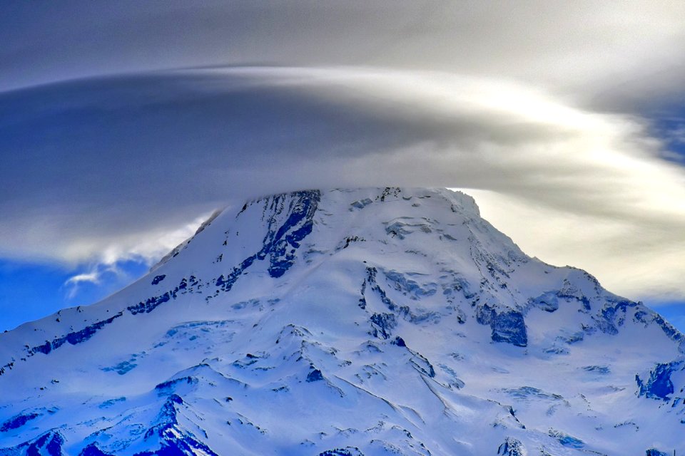 Mt. Hood rises with its head covered in the morning clouds 02 USFS Photo by Ron Kikel