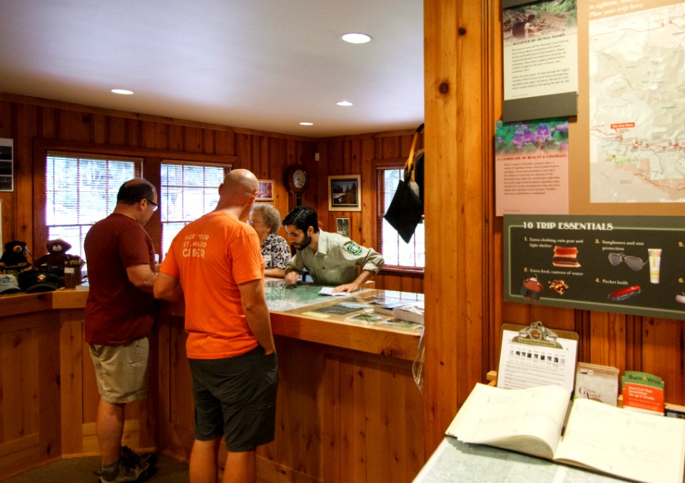 Employees working with Guests at Glacier Public Service Center, Mt Baker Snoqualmie National Forest