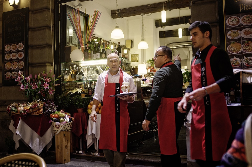 Waiters milan italy
