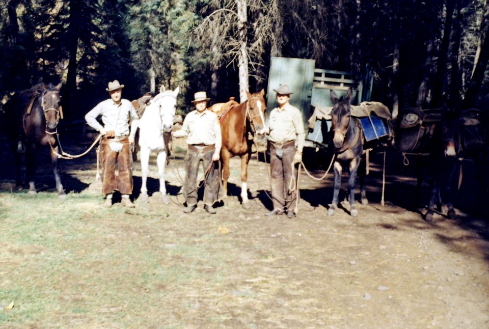 Wallowa-Whitman NF - Roy Sims, Arlyn Beck, Hubert Paurlie at Bear Cr, OR 1967