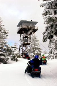 Snowmobilers at Clear Lake Butte Lookout-Mt Hood photo