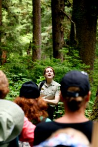 2011 Ecotrek Talk at Gwynn Creek Trail - Ranger Talking, Siuslaw National Forest