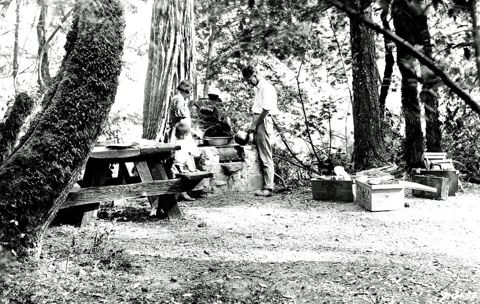 Family at Campsite Cooking-Deschutes