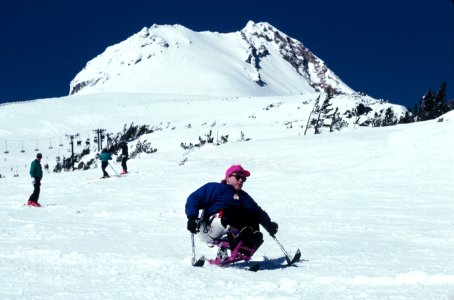 Disabled skier at Mt Hood Meadows-Mt Hood photo