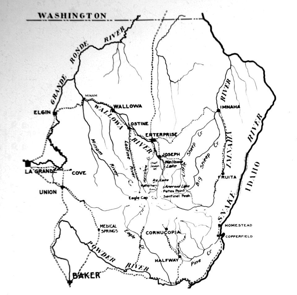 Map - Wallowa Mtns, OR