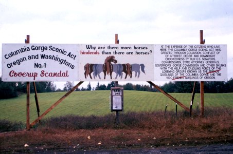 Mt. Hood NF - Anti-Columbia River Gorge NSA Sign, OR 1994