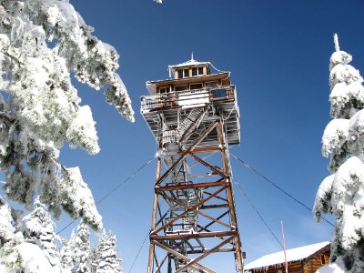 Winter at Warner Mountain Lookout Tower, Willamette National Forest
