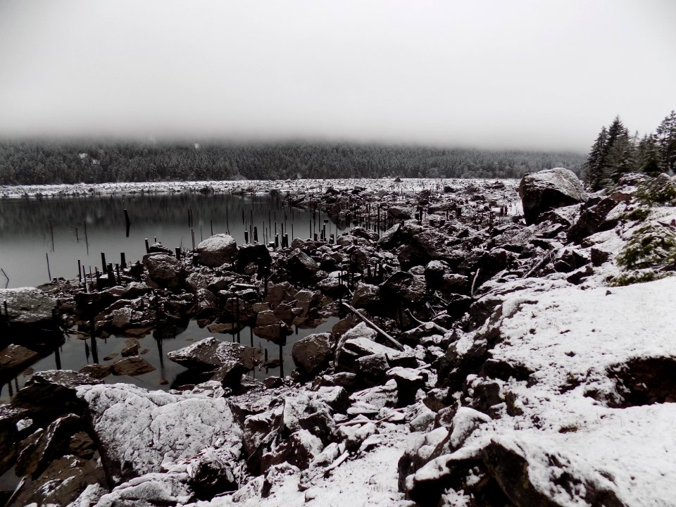 Lake Cushman & Boulders in Winter, Olympic National Forest