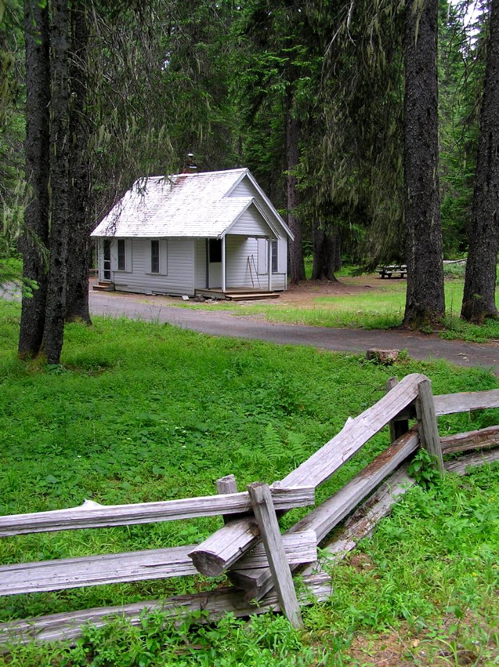 Cabin & Fence at Box Canyon Horse Camp, Willamette National Forest