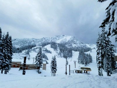 Mt Baker Chairlift in Winter, Mt Baker Snoqualmie National Forest photo