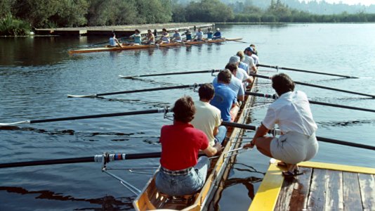 Group preparing to Scull