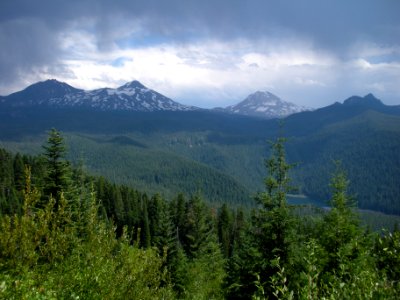 Storm over Three Sisters and Linton Lake, Willamette National Forest photo