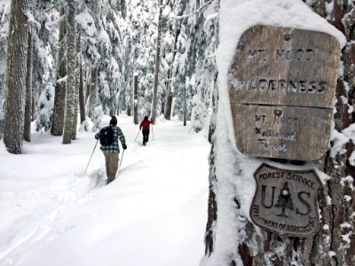 Snowshoeing at Frog Lake, Mt Hood National Forest photo