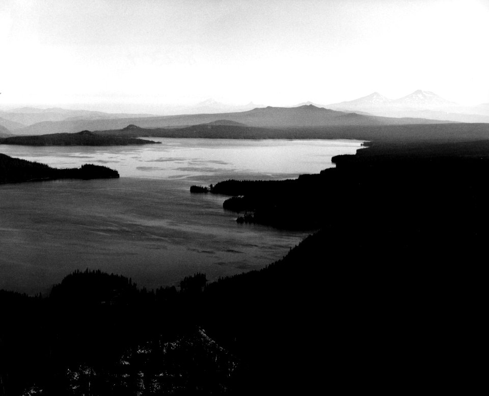 Willamette NF - Waldo Lake Aerial View, Oregon c1967