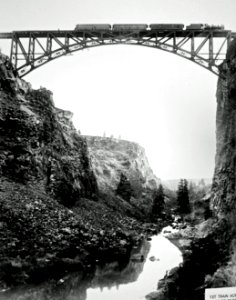 1st Train Across Crooked River Bridge in Central Oregon 1911