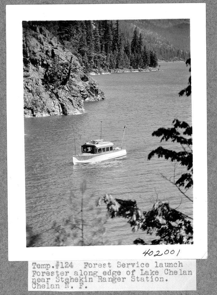 Forest Service launch, Forester on Lake Chelan, Chelan N.F.