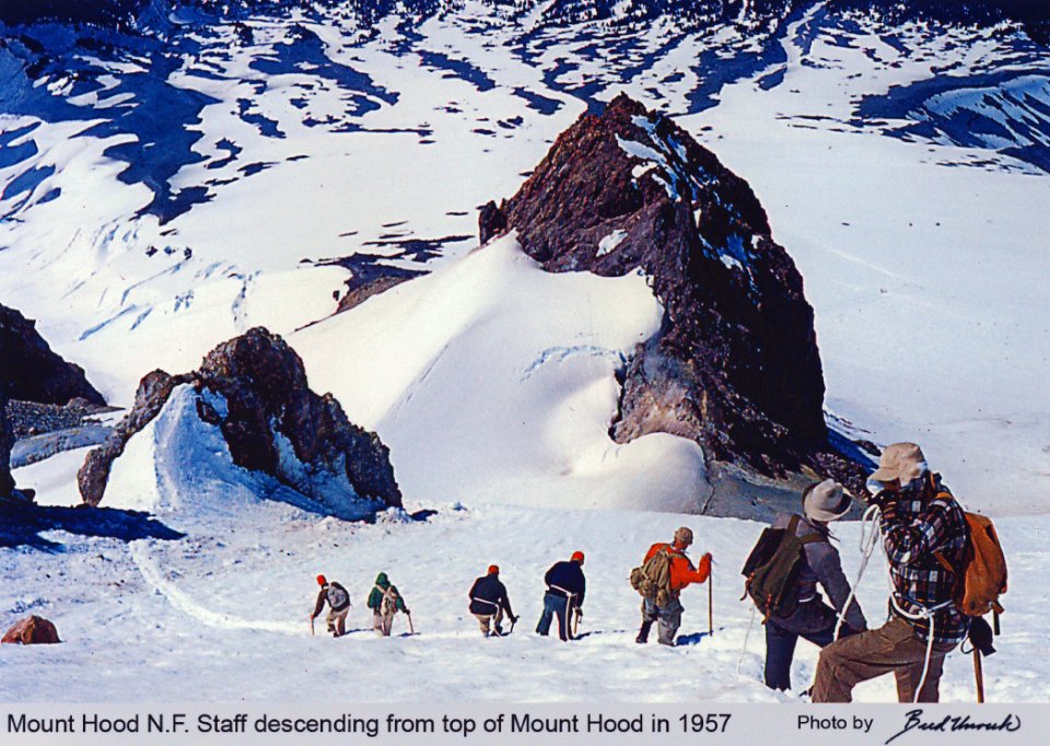Mt. Hood NF Staff Descending Mt Hood, OR 1957 - Unruh