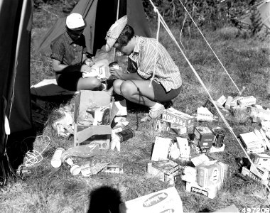 497209 Campers in Three Sisters WA, Deschutes NF, OR 1960