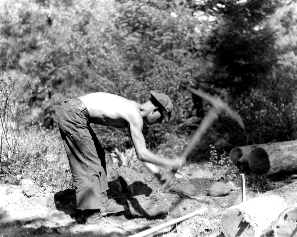 340293 CCC Camp Tumwater, Making Pipeline, Wenatchee NF, WA