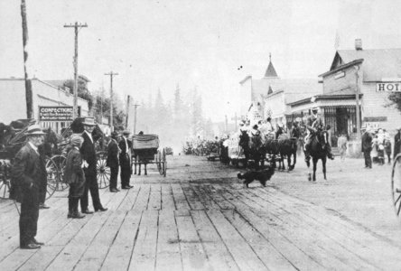 045 Downtown Sandy, OR corduroy road 1890's photo