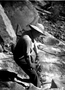 289013 CCC Camp Coquille Rock Drilling, Siskiyou NF, OR 1934 photo