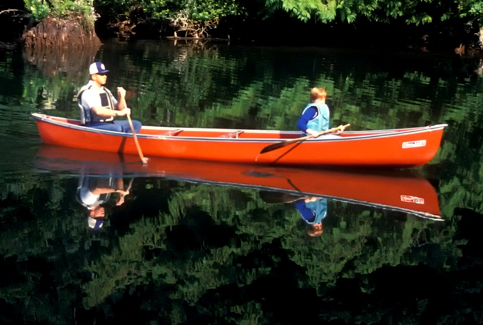 Family Canoeing at Hall Lake, Siuslaw National Forest