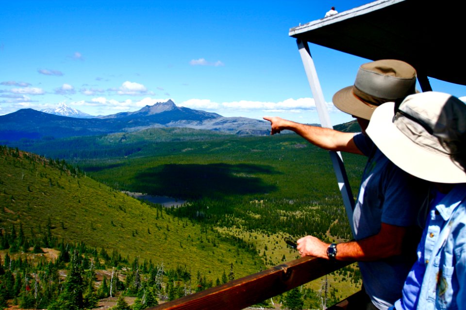 View of Three Fingered Jack and Mt Jefferson, Deschutes National Forest