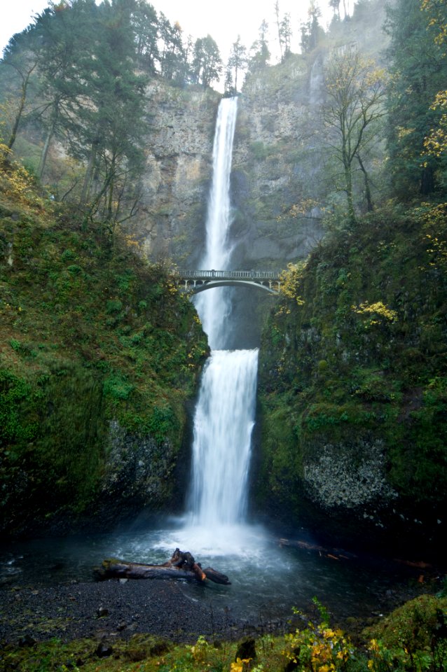 Multnomah Falls and Fog-Columbia River Gorge