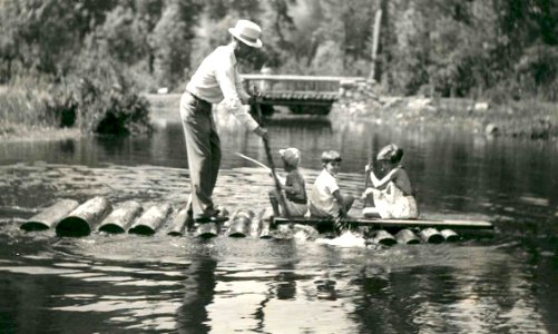 Family outing at Tumwater Campground pond, Wenatchee River Ranger District