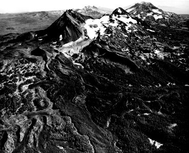 Willamette NF - Three Sisters with Collier Cone & Glacier in TSW, OR c1960 photo