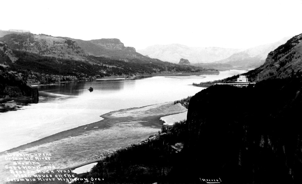 Looking Up the Columbia River Showing Cape Horn and Beacon Rock CRH