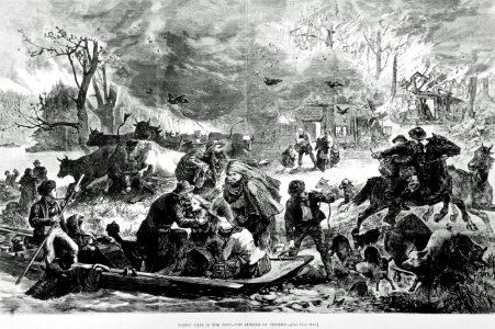 Illustration - Peshtigo Fire in WI, 10-8-1871