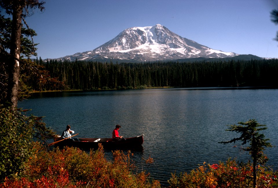 225 Canoeing at Takk Lahk Lake, Gifford Pinchot National Forest 1971