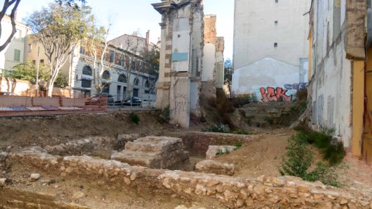 Ruines antiques et médiévales de l'ancien lycée des Remparts. Marseille. photo