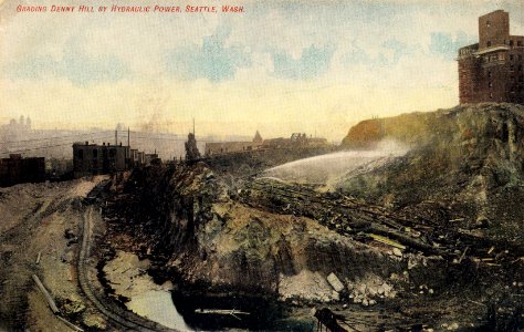 Seattle Grading Denny Hill with Hydraulic Power