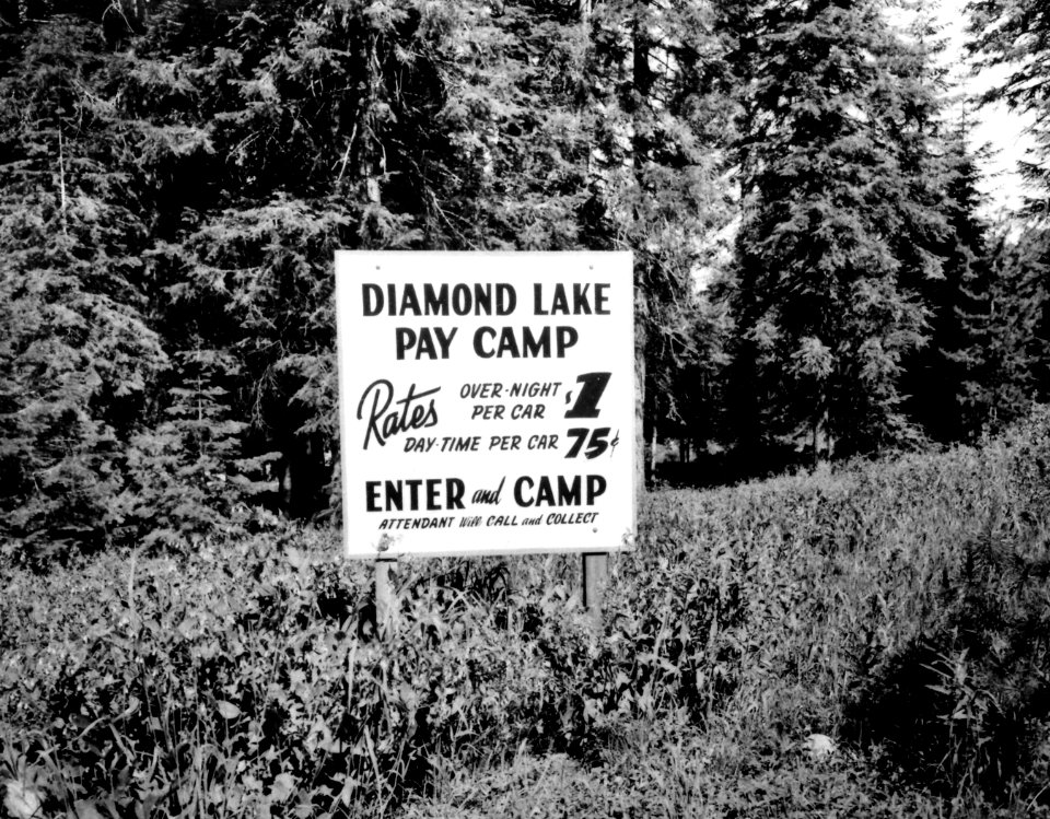 482085 Diamond Lake Pay Camp, Umpqua NF, OR 1956