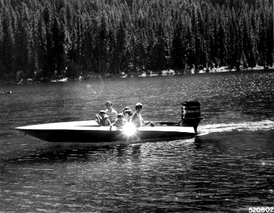520801 Boating on Lake Kachess, Wenatchee NF, WA 1969
