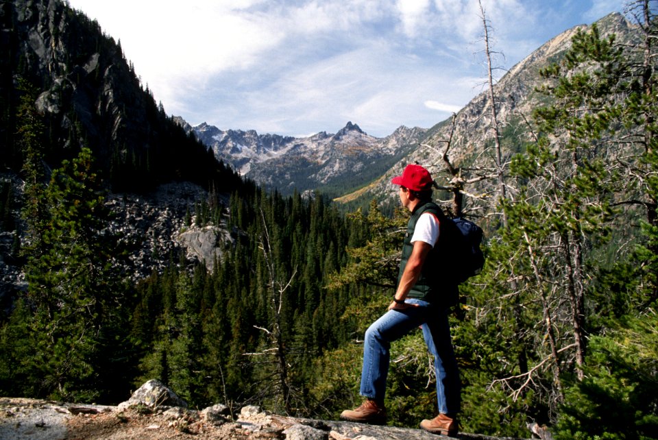 Hiker in Alpine Lakes Wilderness, Okanogan-Wenatchee National Forest.jpg