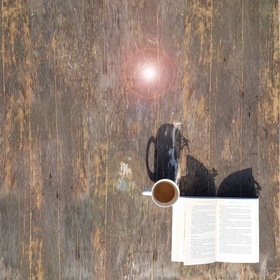 Book shadow brown cup