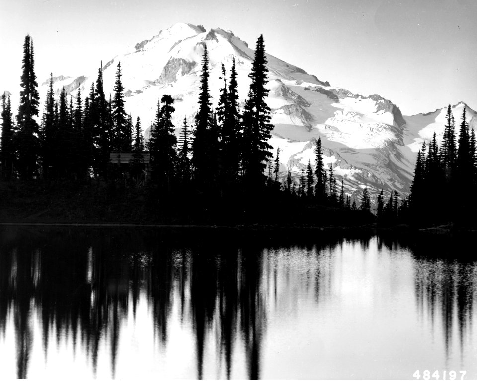 484197 Glacier Peak from Image Lake, Mt Baker NF, WA 1955